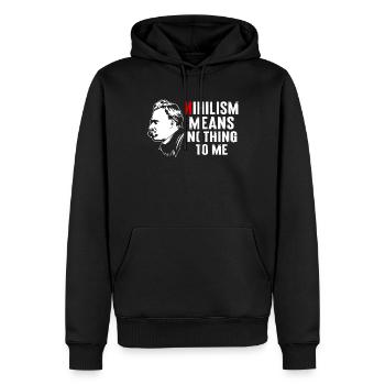 Philosophie Theorie Friedrich Nietzsche - Männer Premium Bio Hoodie - Schwarz - Vorne - Nico (187cm)