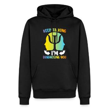 Drôle de psychologie psychologie - Sweat à capuche Premium bio Homme - noir - Devant - Nico (187cm)