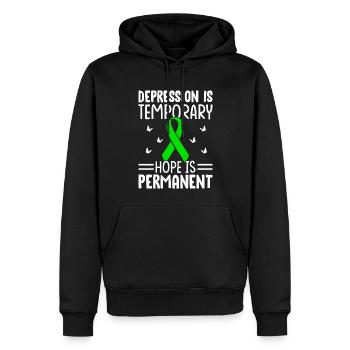 Santé mentale - Sweat à capuche Premium bio Homme - noir - Devant - Nico (187cm)