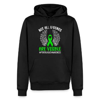 Psychische Gesundheit - Männer Premium Bio Hoodie - Schwarz - Vorne - Nico (187cm)