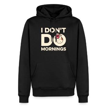Hamster Or Hamster Drôle Je Ne Fais Pas De Matins - Sweat à capuche Premium bio Homme - noir - Devant - Nico (187cm)