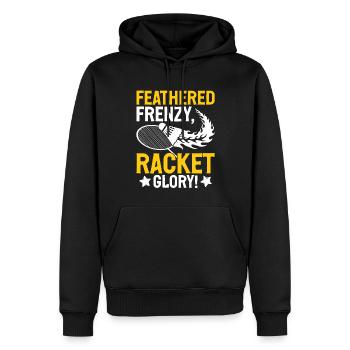 Badminton Spieler Federball - Männer Premium Bio Hoodie - Schwarz - Vorne - Nico (187cm)