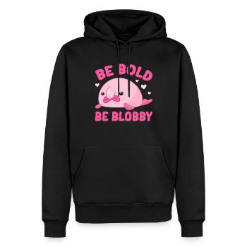 Drôle de poisson-mouche créature marine - Sweat à capuche Premium bio Homme - noir - Devant - Nico (187cm)