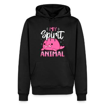 Drôle de poisson-mouche créature marine - Sweat à capuche Premium bio Homme - noir - Devant - Nico (187cm)