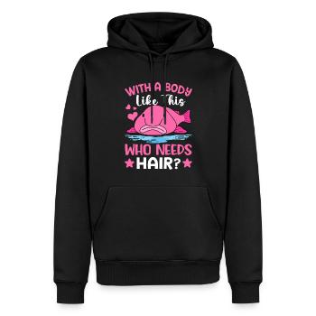 Drôle de poisson-mouche créature marine - Sweat à capuche Premium bio Homme - noir - Devant - Nico (187cm)