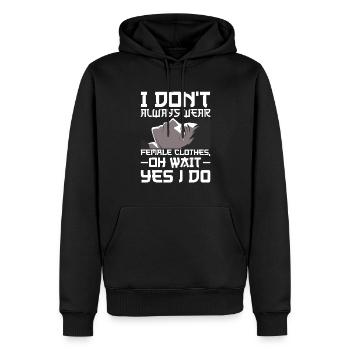 Femboy Crossdressing MTF - Männer Premium Bio Hoodie - Schwarz - Vorne - Nico (187cm)