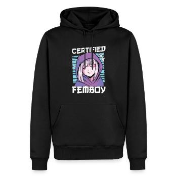 Crossdressing Crossdresser MTF Anime - Männer Premium Bio Hoodie - Schwarz - Vorne - Nico (187cm)