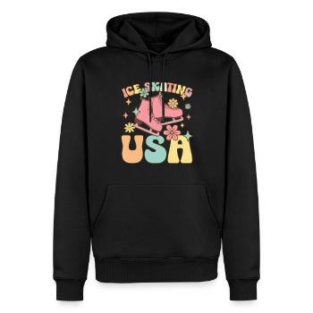 Patriotic Ice Skater Figure Skating - Men’s Premium Organic Hoodie - black - Front - Nico (187cm)