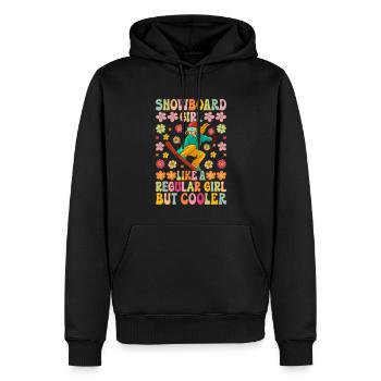 Fille de snowboard - Sweat à capuche Premium bio Homme - noir - Devant - Nico (187cm)