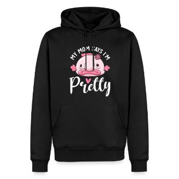 Drôle de poisson-mouche créature marine - Sweat à capuche Premium bio Homme - noir - Devant - Nico (187cm)