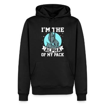 Funny wolf - Men’s Premium Organic Hoodie - black - Front - Nico (187cm)