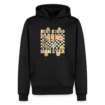Leopard Gecko Mom Lizard Reptile - Men’s Premium Organic Hoodie - black - Front - Nico (187cm)