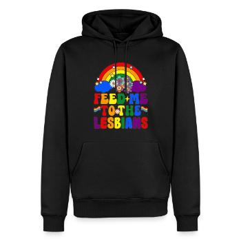 Groovy Lesbian Pride LGBTQ - Männer Premium Bio Hoodie - Schwarz - Vorne - Nico (187cm)