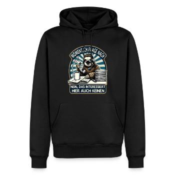Moment Ich Frage Nach Faultier - Männer Premium Bio Hoodie - Schwarz - Vorne - Nico (187cm)