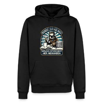 Moment Ich Frage Nach Faultier Call-Center - Männer Premium Bio Hoodie - Schwarz - Vorne - Nico (187cm)
