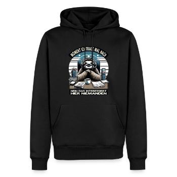 Moment Ich Frage Nach Faultier Call-Center - Männer Premium Bio Hoodie - Schwarz - Vorne - Nico (187cm)