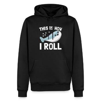 Drôle de poisson Sacabambaspi Meme - Sweat à capuche Premium bio Homme - noir - Devant - Nico (187cm)