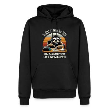 Moment Ich Frage Nach Faultier Call-Center - Männer Premium Bio Hoodie - Schwarz - Vorne - Nico (187cm)