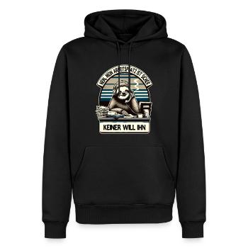 lustiger faLustiger Faultier Spruch Arbeitsplatz - Männer Premium Bio Hoodie - Schwarz - Vorne - Nico (187cm)