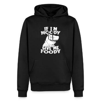 Haifisch Lustig If Im Moody Give Me Foody - Männer Premium Bio Hoodie - Schwarz - Vorne - Nico (187cm)