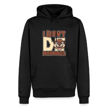 Otter Funny I Don't Do Mornings - Men’s Premium Organic Hoodie - black - Front - Nico (187cm)