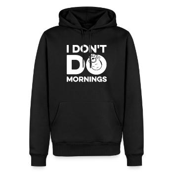Hamster Or Hamster Drôle Je Ne Fais Pas De Matins - Sweat à capuche Premium bio Homme - noir - Devant - Nico (187cm)