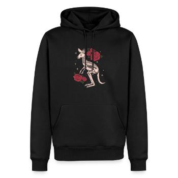 Fleur de kangourou squelette fleur Animal - Sweat à capuche Premium bio Homme - noir - Devant - Nico (187cm)