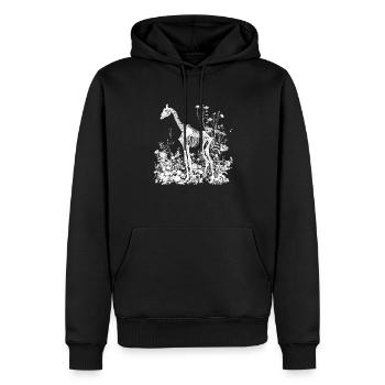 Girafe Fleur Squelette Fleur Animal - Sweat à capuche Premium bio Homme - noir - Devant - Nico (187cm)