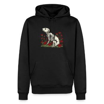 Castor Fleur Squelette Fleur Animal - Sweat à capuche Premium bio Homme - noir - Devant - Nico (187cm)
