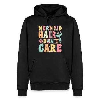 Drôle de fille sirène - Sweat à capuche Premium bio Homme - noir - Devant - Nico (187cm)
