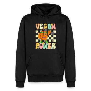 Véganisme à base de plantes Groovy - Sweat à capuche Premium bio Homme - noir - Devant - Nico (187cm)
