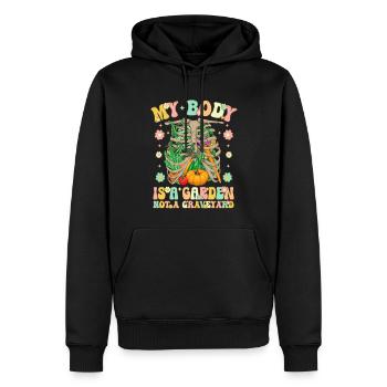 Groovy Vegane Pflanzenbasierte Ernährung - Männer Premium Bio Hoodie - Schwarz - Vorne - Nico (187cm)