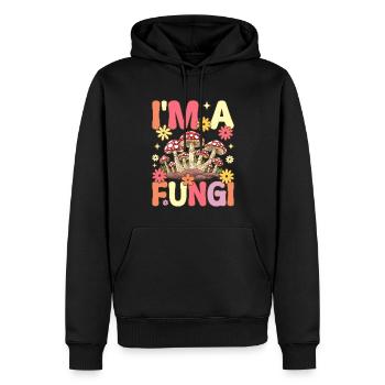 Groovy Mykologe auf Pilzsuche - Männer Premium Bio Hoodie - Schwarz - Vorne - Nico (187cm)