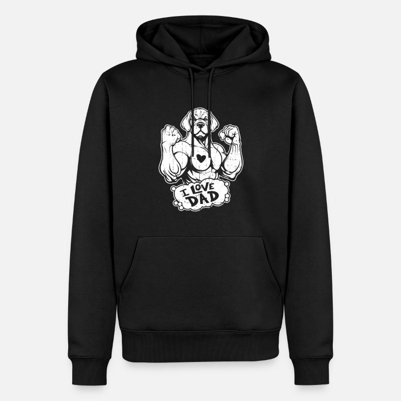 Labrador J’aime papa - Sweat à capuche Premium bio Homme - noir