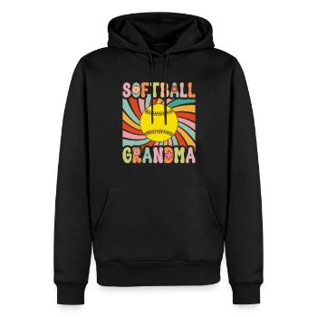 Joueur de softball groovy - Sweat à capuche Premium bio Homme - noir - Devant - Nico (187cm)