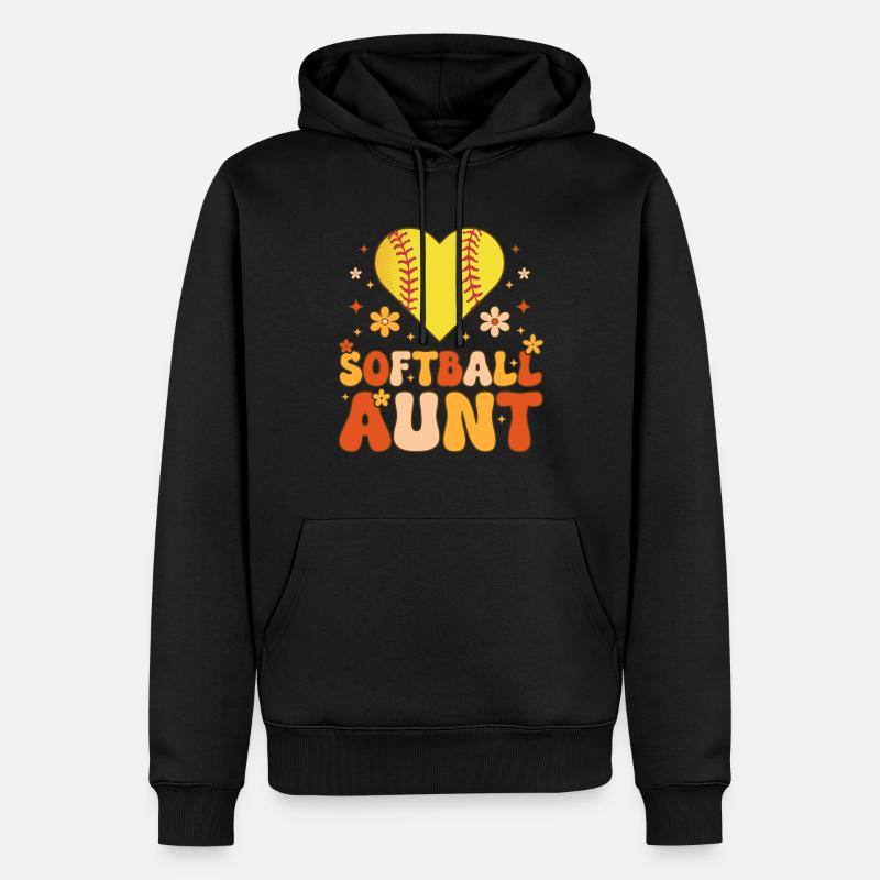 Joueur de softball groovy - Sweat à capuche Premium bio Homme - noir