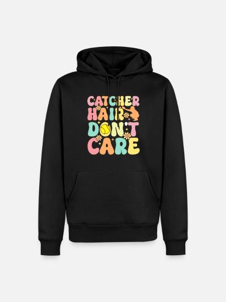 Softball Catcher Softball Player - Men’s Premium Organic Hoodie - black