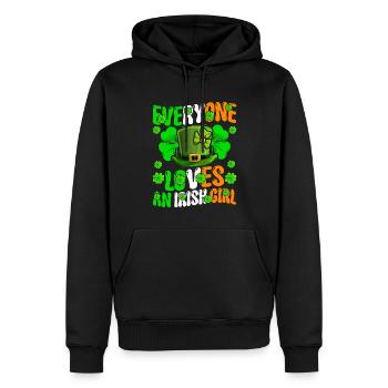 Fête de la Saint-Patrick groovy - Sweat à capuche Premium bio Homme - noir - Devant - Nico (187cm)