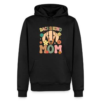 Groovy Femelle Chien Amoureux Tournesol - Sweat à capuche Premium bio Homme - noir - Devant - Nico (187cm)