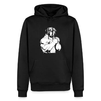 Saint Bernard - Men’s Premium Organic Hoodie - black - Front - Nico (187cm)