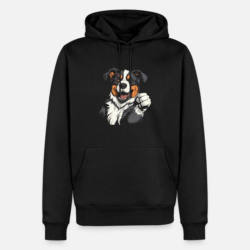 Border Collie Cool - Männer Premium Bio Hoodie - Schwarz