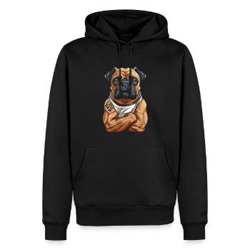Mops Hund I Love Dad - Männer Premium Bio Hoodie - Schwarz - Vorne - Nico (187cm)