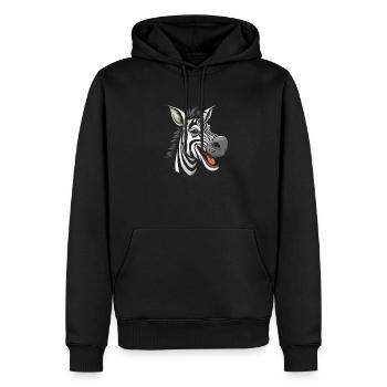 Zebra - Men’s Premium Organic Hoodie - black - Front - Nico (187cm)