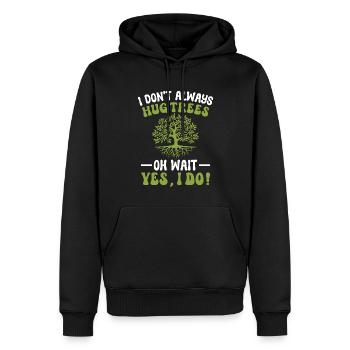 Défenseurs des arbres et écologistes - Sweat à capuche Premium bio Homme - noir - Devant - Nico (187cm)