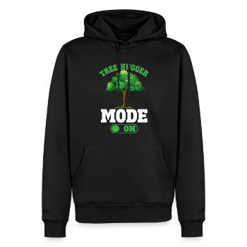 Des écologistes étreignent les arbres - Sweat à capuche Premium bio Homme - noir - Devant - Nico (187cm)