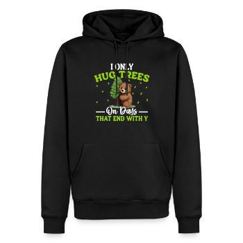 Tree Hugger Ours environnementaliste - Sweat à capuche Premium bio Homme - noir - Devant - Nico (187cm)