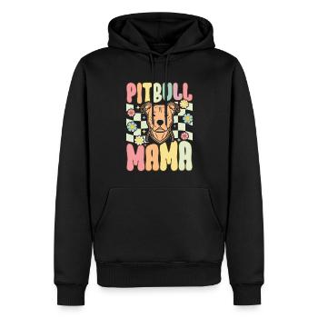 Groovy Pitbull Maman Amoureuse des chiens - Sweat à capuche Premium bio Homme - noir - Devant - Nico (187cm)