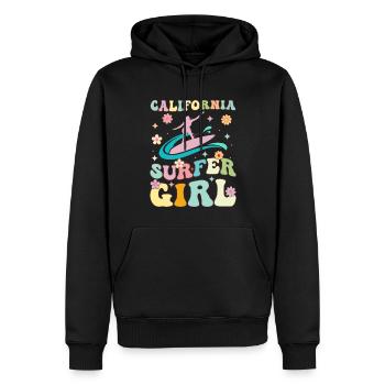 Groovy Surfing Fille Surfeuse - Sweat à capuche Premium bio Homme - noir - Devant - Nico (187cm)