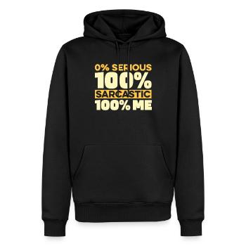 Schwarzer Humor I Dont Care - Männer Premium Bio Hoodie - Schwarz - Vorne - Nico (187cm)