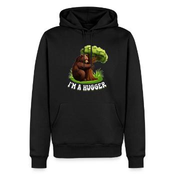 Tree Hugger Ours environnementaliste - Sweat à capuche Premium bio Homme - noir - Devant - Nico (187cm)